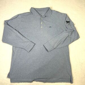 B Draddy Polo Shirt Mens XL Blue Golf Stretch‎ Performance Labrador Retriever